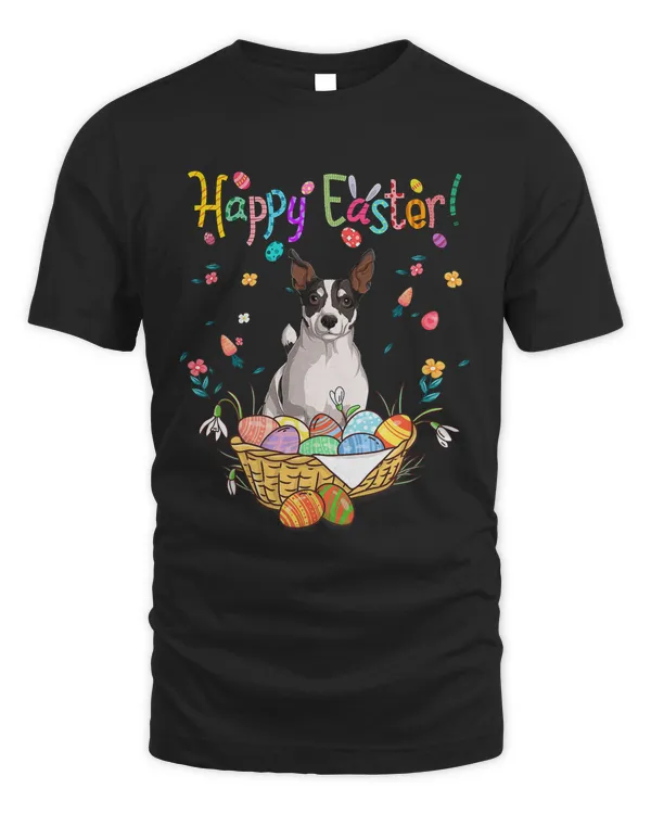 Bunny jack russell Dog Happy Easter Day with Easter Egg T-Shirt