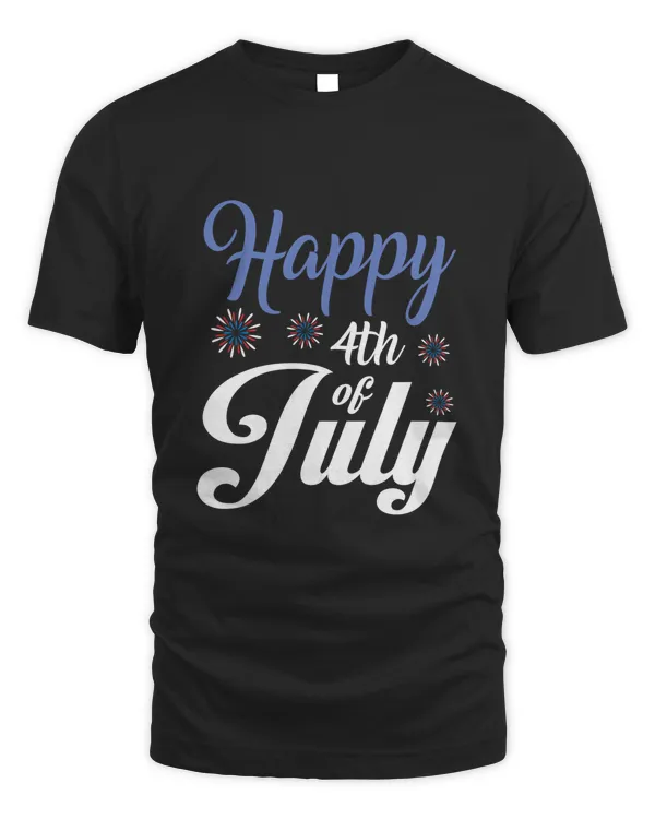 Happy 4th Of July America Print T-Shirt Tee