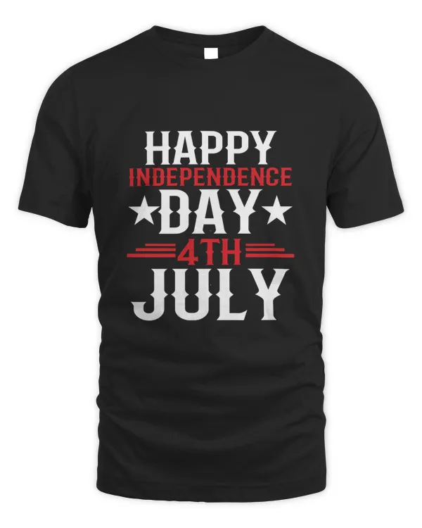 Happy Independence Day 4th of July America Print T-Shirt Tee
