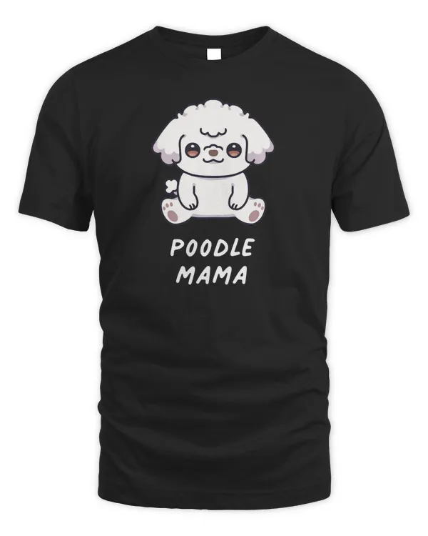 Poodle Mama Funny Mother Kawaii Anime Dog Lover Owner Family Long Sleeve T-Shirt