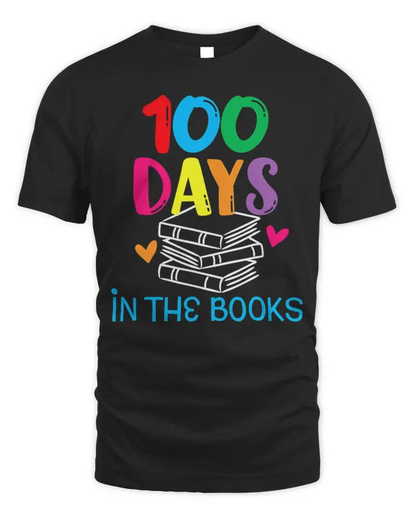 100 Days in the Books - Book Lover English Reading Teacher T-Shirt