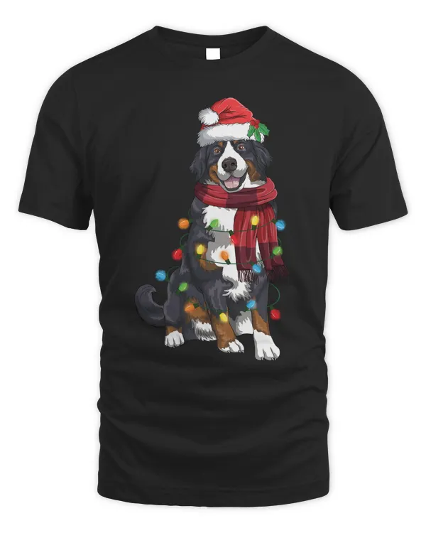 Bernese Mountain Christmas Light Funny Dog Lover Xmas Gift Long Sleeve T-Shirt