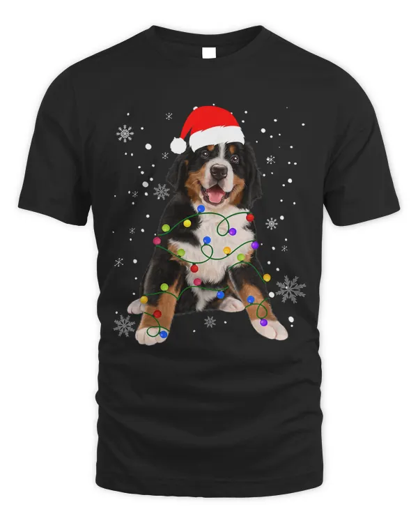 Bernese Mountain Dog Lights Christmas Matching Family T-Shirt