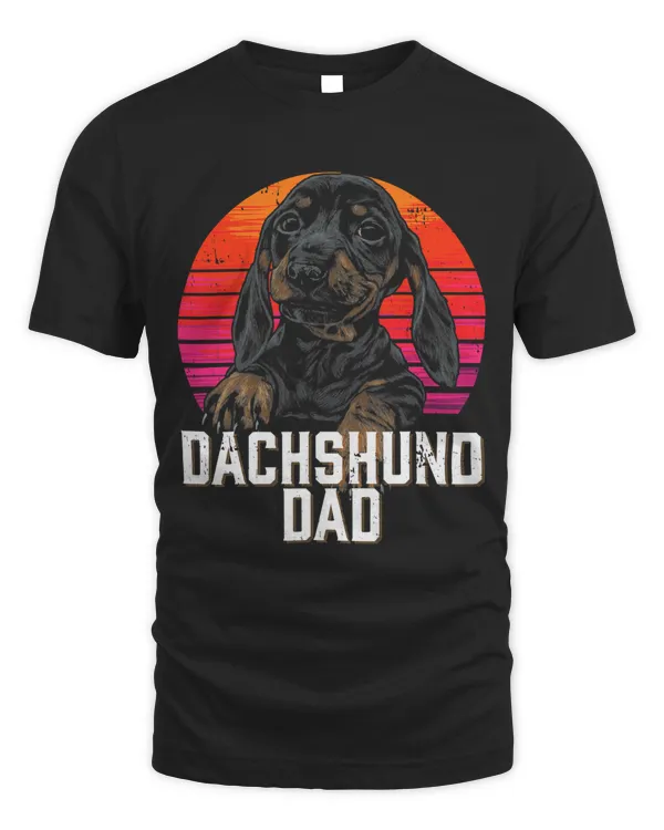 Dachshund Dad Retro Weiner Sausage Dog Papa Badger Dog Lover