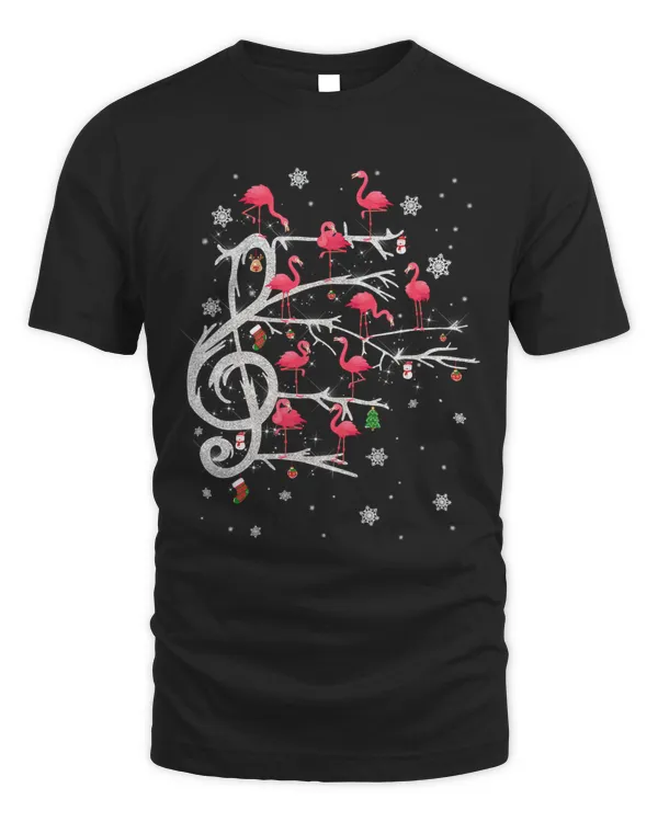 Cute Flamingo Merry Christmas Funny Music Lover Xmas Light