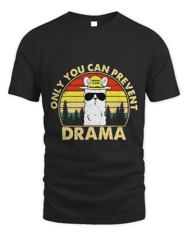 Llama Pet Retro Drama Llama Glasses Only You Can Prevent Drama Sarcasm 1