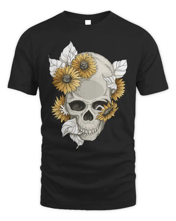 Skull Lover Skeleton FLORAL SKULLS HAND DRAWN Skulls