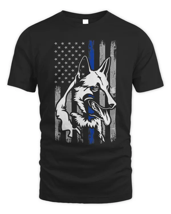 Police American Flag Proud German Shepherd K Unit Dog