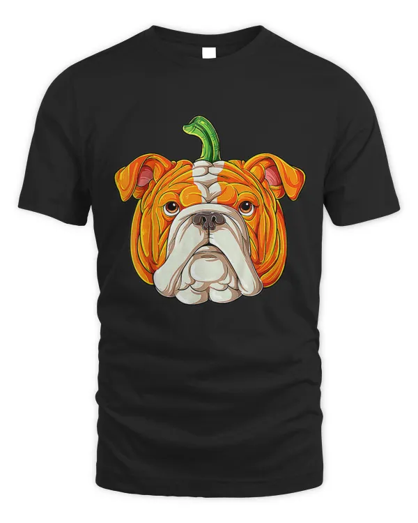 English Bulldog Pumpkin Halloween Funny Thanksgiving Gifts T-shirt