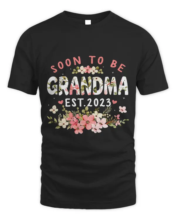 Womens Soon To Be GrandmaFlower Funny Pregnancy Mom Women
