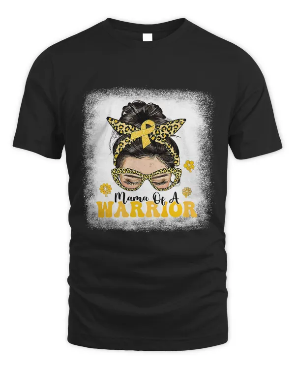 Childhood Cancer Awareness Mama Of A Warrior Messy Bun 200