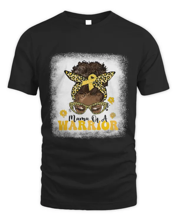 Black Women Childhood Cancer Awareness Warrior Messy Bun 37
