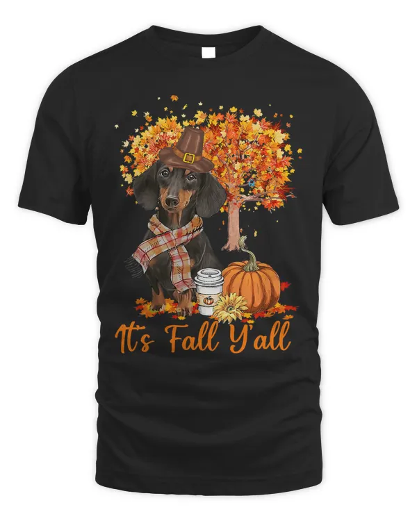 Its Fall Yall Maple Dachshund Dog Leaf Fall Autum268