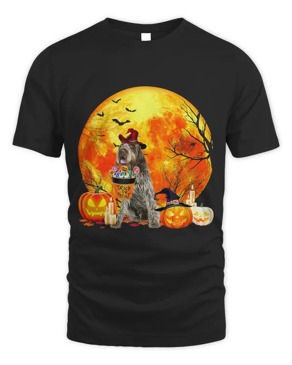 Wirehaired Pointing Griffon Dog Trick Or Treat Moon Funny372