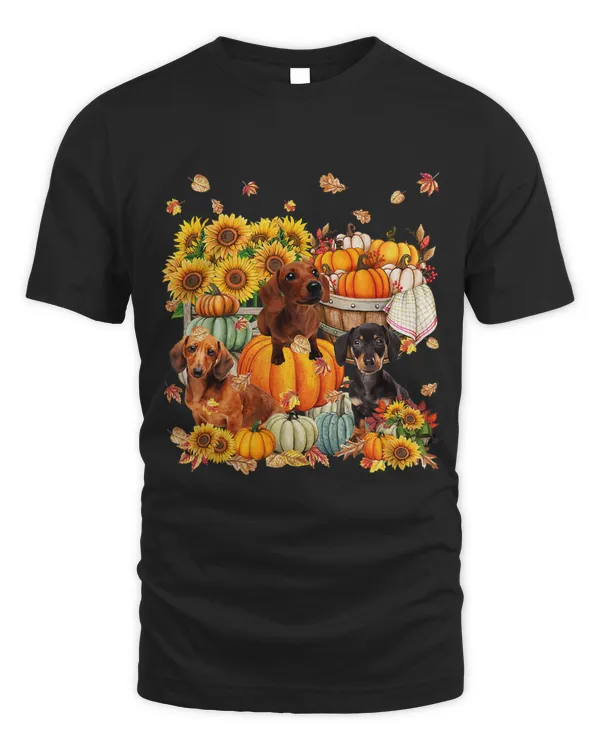 Dachshund Dog Autumn Fall Pumpkin Truck Mappe Thanksgiving410
