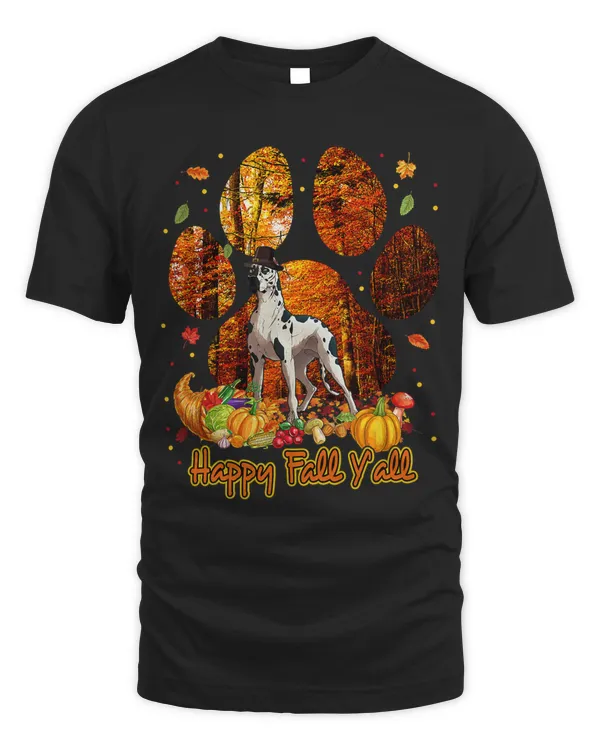 Its Fall Yall Great Dane Pilgrim Dog Paw Cute Thanksgiving150