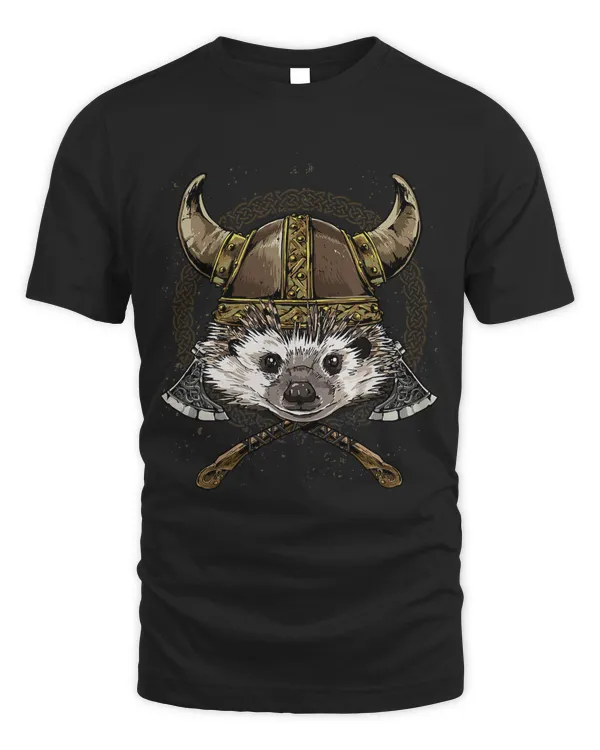 Viking Hedgehog with Viking Helmet Mjolnir Axes 261
