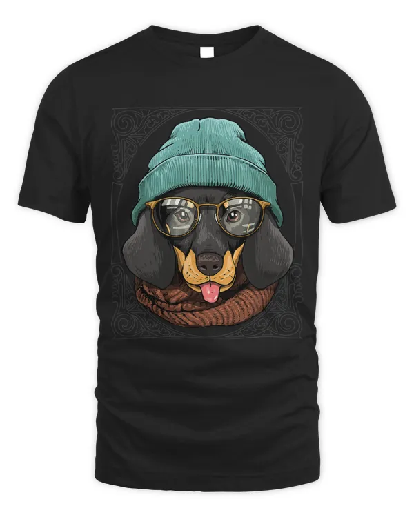 Hipster Dachshund With Glasses Dog Wiener Sausage Dog Lover 571