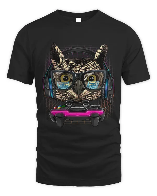 Gaming Owl Video Gamer Player Animal Lover 110