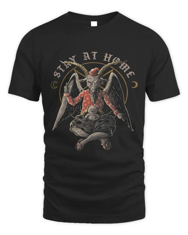 Stay At Home Funny Baphomet Halloween Satanic Goat584