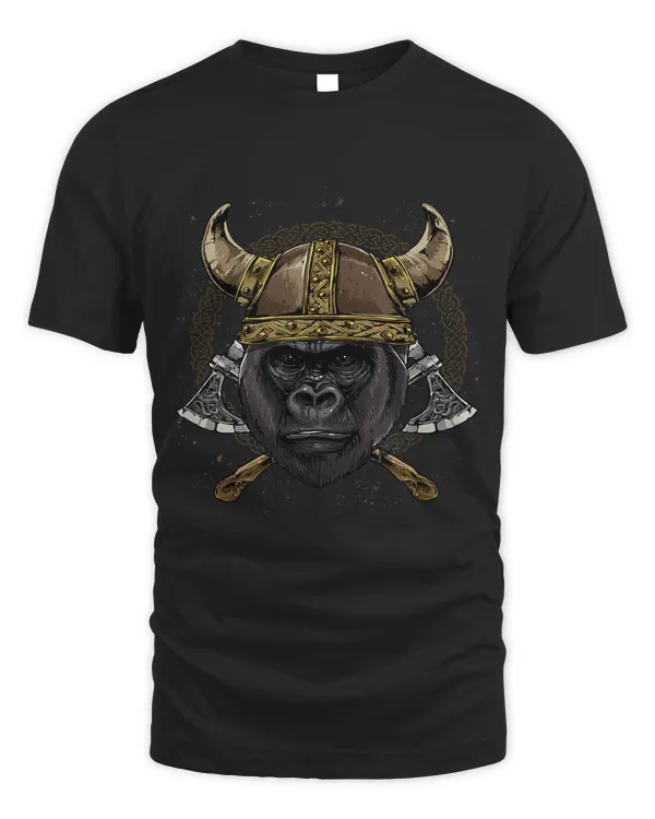 Viking Gorilla with Viking Helmet Mjolnir Axes 110