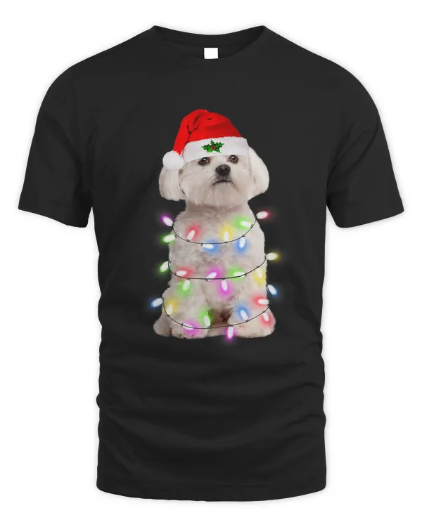Maltese dog Santa Christmas Tree Lights Xmas Boys Dog98