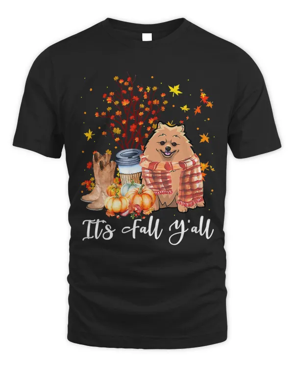 Its Fall Yall Pomeranian Dog Pumpkin Fall Autumn288