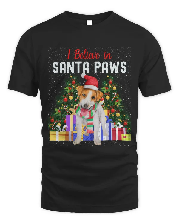 I Believe In Santa Paws Cute Jack Russell Christmas464