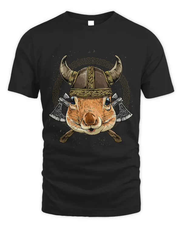 Viking Squirrel with Viking Helmet Mjolnir Axes 260