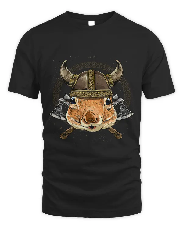 Viking Squirrel with Viking Helmet Mjolnir Axes 260