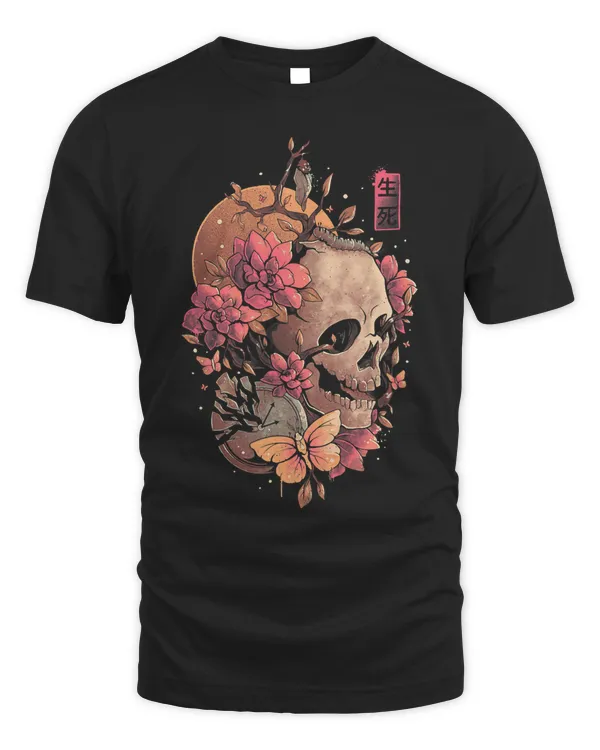 Time Of Death Flowers Skeleton Halloween Japanese Aesthetics585