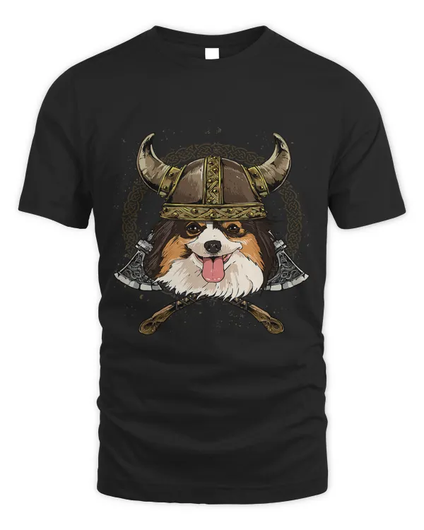 Viking Papillon Dog with Viking Helmet Mjolnir Axes 112