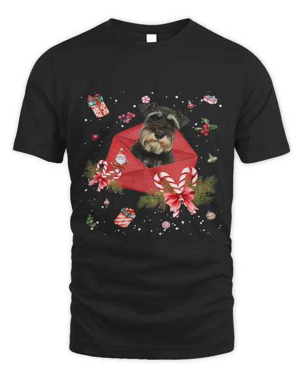 Miniature Schnauzer In Christmas Card Ornament Pajama Xmas439