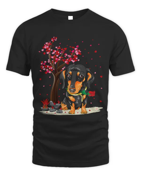 Dachshund Dog Lover Heart Tree Dachshund Valentines Day