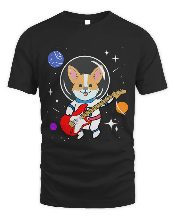 Astronaut Corgi Playing Guitar 476