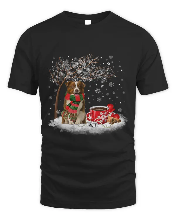 Border Collie Dog In The Snow Christmas Winter Xmas Tree 167