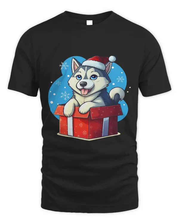 Siberian husky Santa Claus for dog lover 87