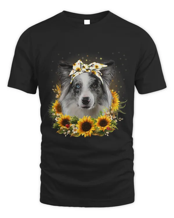 Sunflower Blue Merle Collie Dog Mothers Day For Women