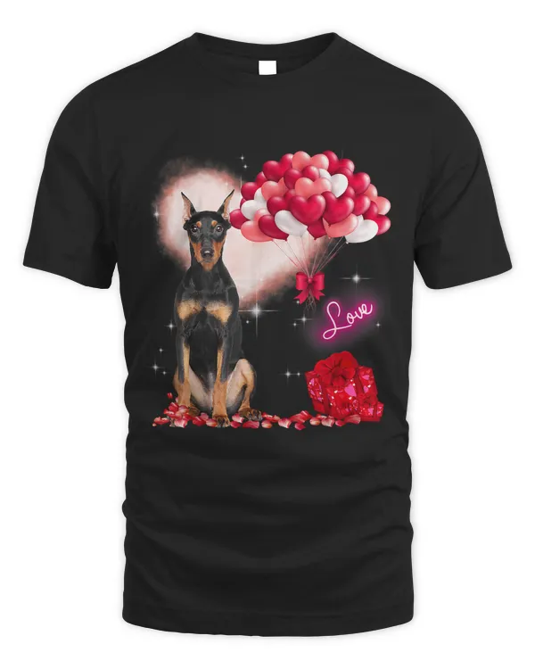 Cute German Pinscher Balloon Heart Valentines Day Valentine