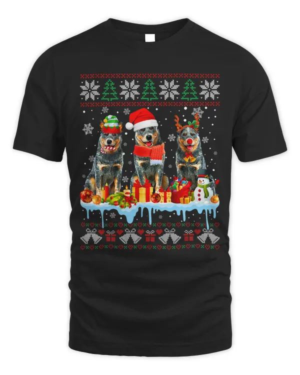 Ugly Christmas Australian Cattle Dog Santa Xmas Dog Costume 12