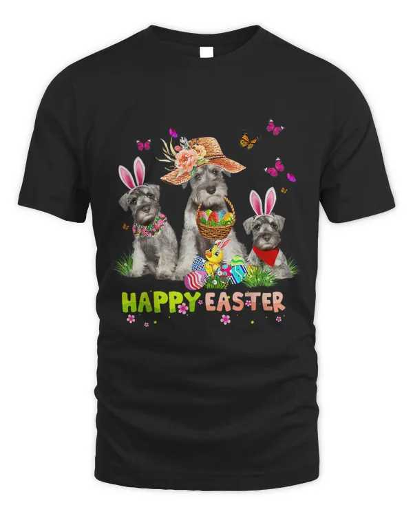 Cute Schnauzer Egg Shirt Easter Day Dog Dad Dog Mom
