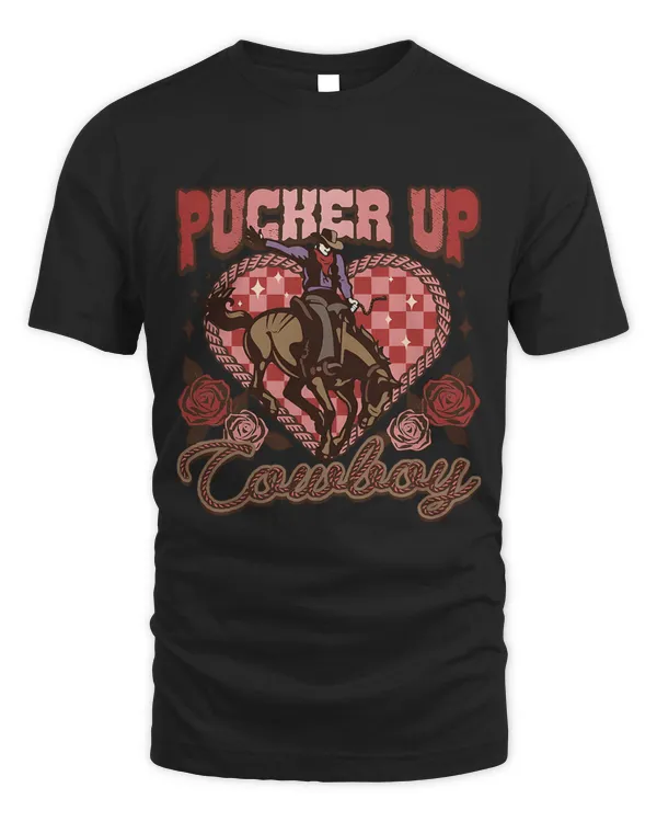 Groovy Cowboy Horsing Pucker Up Cowboy Western Valentines