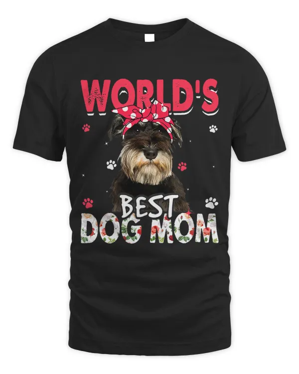 Womens Worlds Best Schnauzer Dog Mom Funny Mothers Day