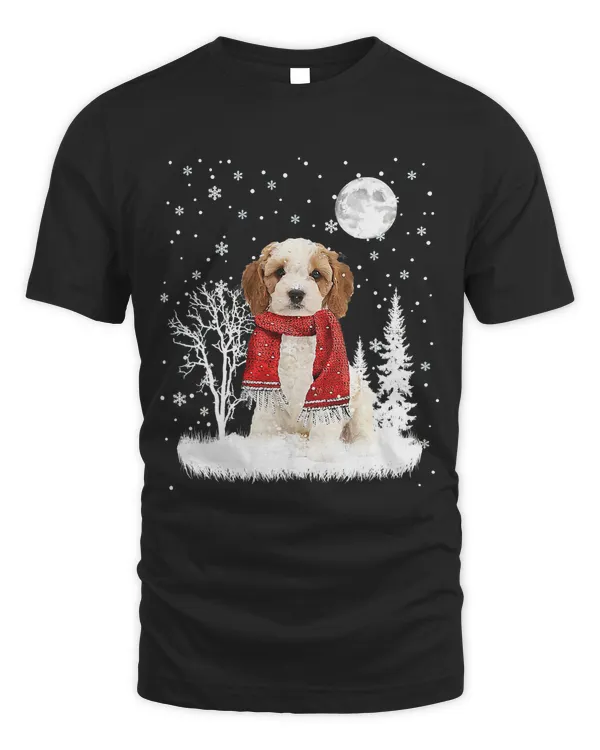 Cavapoo Under Moonlight Snow Christmas Pajama 306