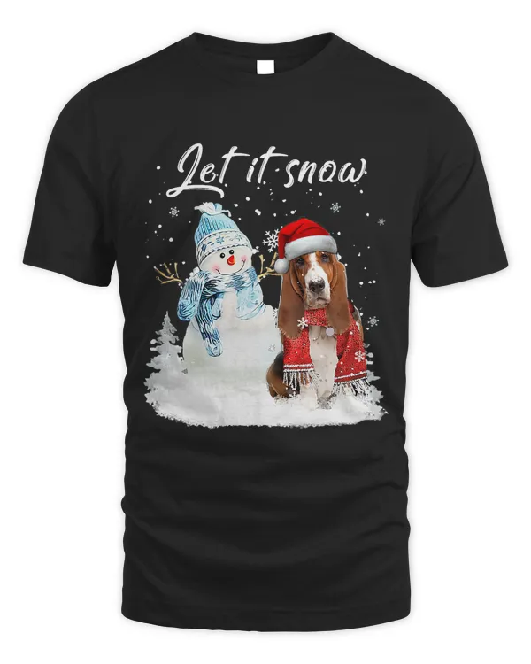 Basset Hound Santa Dog Christmas Snowman Xmas Pajama 325