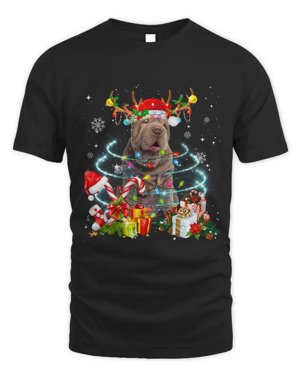 Shar Pei Reindeer Christmas Tree Lights Pajama Dog Xmas 228