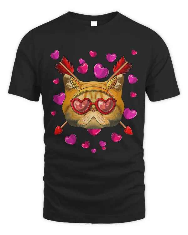 Exotic Shorthair Valentines Day Heart Glasses Love Arrows