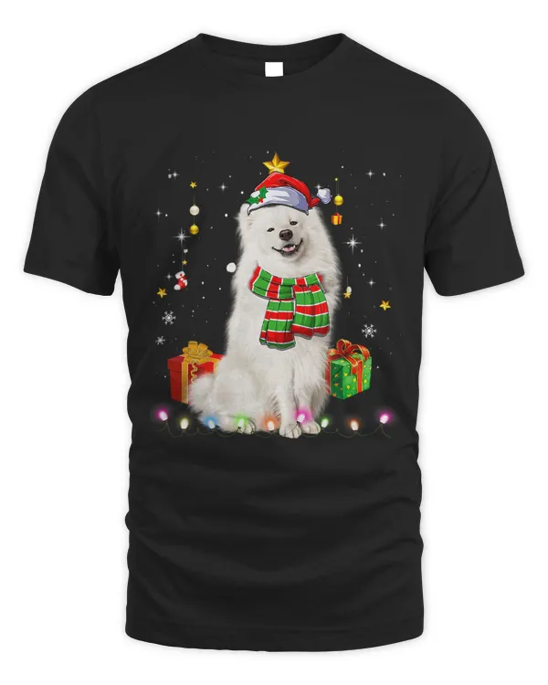Samoyed Santa Christmas Tree Lights Xmas Pjs Boys 46