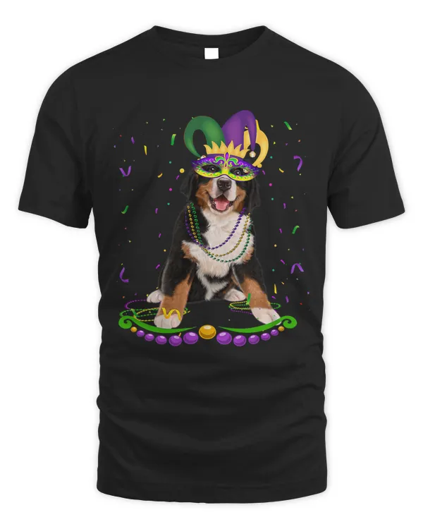 Bernese Mountain Wearing Carnival Mask Mardi Gras Dogs Lover