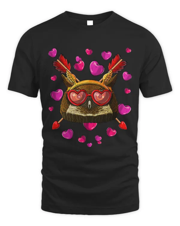 Owl Valentines Day Animal Face Heart Glass Love Arrows